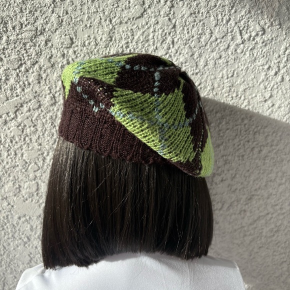 Green and Brown Knit Beret by Something Special - Used - Picture 7 of 10